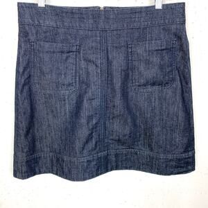 Boden Womens Pencil Denim Jean Skirt Cotton Stretch Back Zip Blue Size 10R